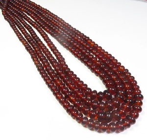 Magnifiques perles de grenat hessonite rouge naturel, forme ronde lisse, 5-8,5 mm, collier de 18 pouces, perles en vrac pour la fabrication de bijoux, pierres précieuses de haute qualité - Product Image 1
