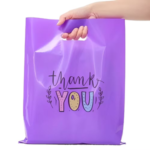 Merci HDPE transporter sac à provisions impression personnalisée logo Transparent découpé en plastique au détail Durable mode sac cosmétique - Product Image 4