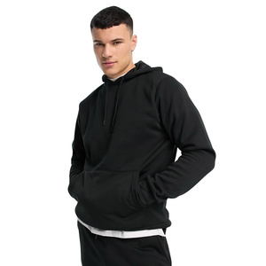 Ensemble de survêtement en molleton noir pour homme, sweat-shirt lourd, jogging, deux pièces, streetwear, logo personnalisé, survêtement chaud, tenue de sport, vente en gros - Product Image 2
