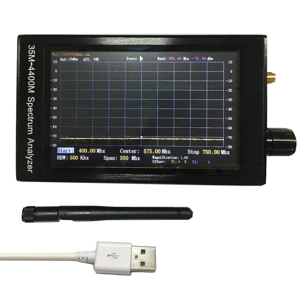 10DB LTDZ 35M-4400M Handheld Simple Spectrum Analyzer Measurement Interphone Signal 4.3 Inch LCD Handheld Spectrum Analyzer
