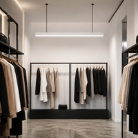 Lampe suspendue linéaire LED en aluminium de 1200 mm pour boutique de mode, 4000K, dimmable, éclairage de plafond pour commerce de détail