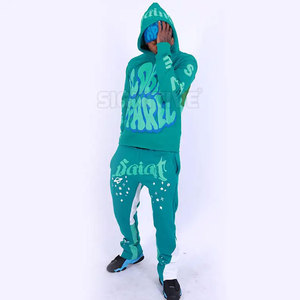 Ensemble de survêtement d'entraînement pour homme, 100 % coton respirant, séchage rapide, taille élastique, logo personnalisé, grandes tailles, fabrication usine - Product Image 2