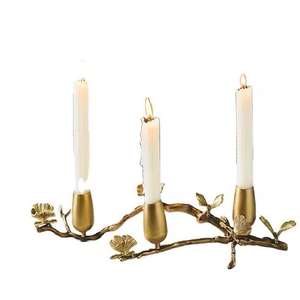 Vendeur chaud or cône bougeoir feuille d'olivier Design métal Occasion festive salon décor à la maison bougeoir support de Table à manger - Product Image 6