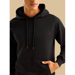 Unisex <b>Quilted</b> Jacquard Hooded <b>Sweatshirt</b> 100% Cotton Winter Lightweight Eco Friendly Hip Hop Washed Print Custom Logo OEM - Product Image 6