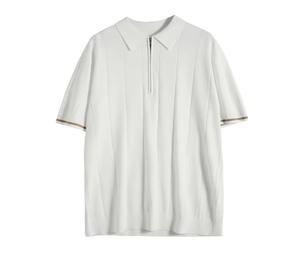 Chemise pour homme, décontractée, été, mode classique, coupe ajustée, respirante, imprimée sur mesure, en polyester tricoté, manches courtes, unie - Product Image 4