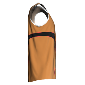 Camiseta de Baloncesto Personalizada Naranja sin Mangas con Cuello en V, Absorbente de Humedad, Impresión Sublimada, Ropa Deportiva para Hombre - Product Image 3