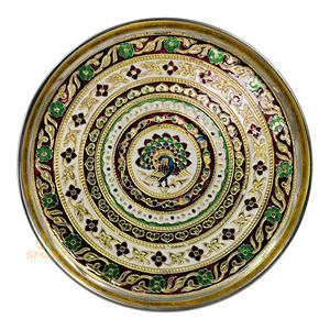 Juego religioso de acero inoxidable hecho a mano Meenakari Carwa Chauth de Rajasthan para festivales y regalos - Product Image 4