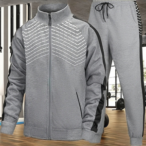 Survêtements d'hiver unisexe en polaire respirante, imprimés, avec cordon de serrage personnalisé sur le devant, pour l'entraînement sportif et le jogging, vente en gros - Product Image 1