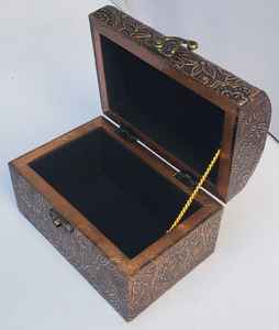 Boîte à bijoux en bois faite à la main pour les filles/femmes élégant organisateur de stockage vitrine cadeaux d'anniversaire mariée porter-fait PC matériel - Product Image 1