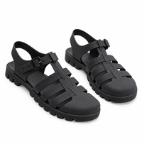 Sandales romaines minimalistes d'été pour femmes avec fermeture à boucle, en PVC, à semelle plate, imperméables, tendance et polyvalentes, type Jelly Shoes