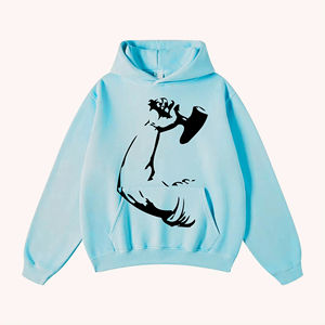 Hoodie Comfortable Polyester/Cotton Blend Breathable Stylish Winter Basic ODM Digital Printed Men's Loose Fit - Product Image 2