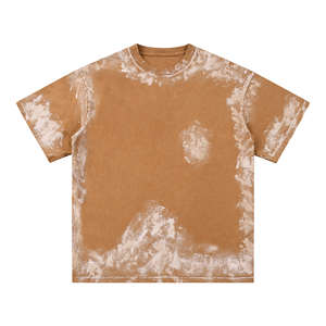 T-shirt à col rond personnalisable pour hommes en coton délavé à l'acide surdimensionné imprimé vintage blanchi t-shirts Boxy en détresse vente en gros - Product Image 3