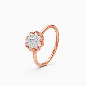 0.24 Ct Lab Grown Diamond Round Floral Cluster Everyday Sparkle Daily Ring In 9K Yellow White And Rose Gold - Product Image 2