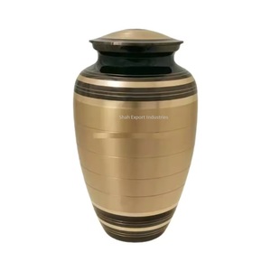 Urnas de cremación de metal azul y plateado de alta calidad utilizadas para suministros funerarios Urnas de cenizas humanas para adultos para ahorrar memoria - Product Image 3