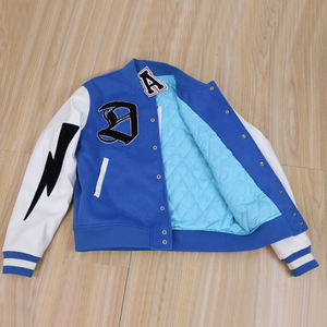 Chaqueta Universitaria de Béisbol Personalizada de Alta Calidad para Hombre, Estilo Urbano, Parches de Chenilla, Bordado, Diseño de Letras de Lana - Product Image 2