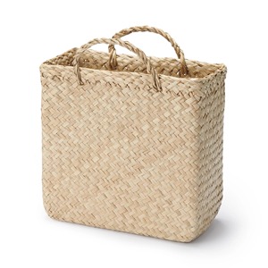 Panier en jonc de mer à chevrons avec poignée, fait main, pour rangement, vente en gros, écologique, fabriqué au Vietnam - Product Image 1