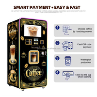 Distributeur automatique professionnel pour hôtels et bureaux, écran tactile 21,5 pouces, paiement par pièces, café froid 24h/24