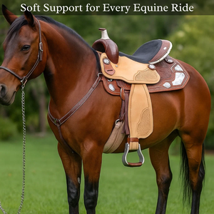Selle de cheval en cuir occidental authentique de qualité supérieure fabriquée à la main pour un confort durable et style - Product Image 2