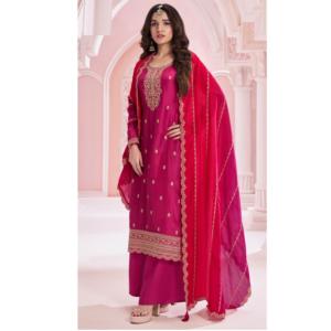 Salwar Kameez Étnico de Seda Chinon Pesada para Mujer a un Precio Asequible, Elegante Salwar Kameez - Product Image 1