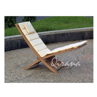 Chaise longue en teck naturel relaxante, lit de soleil inclinable, positions réglables, pliable, pour l'extérieur, salon, villa, confort