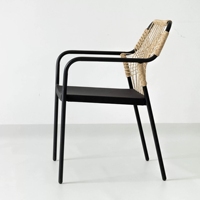 Fauteuil en rotin de style européen pour l'extérieur, chaise de jardin minimaliste pour balcon, terrasse, meubles de loisirs