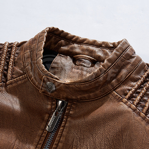 แจ็กเก็ตหนังใส่สบายน้ำหนักเบามีสไตล์แจ็กเก็ตหนังสำหรับผู้ชาย - Product Image 3
