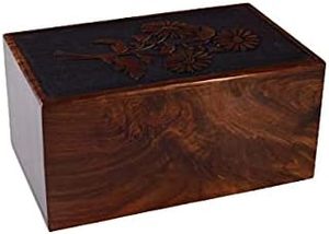 Caja de urna para cenizas humanas Árbol DE LA VIDA adulto Urna de cremación funeraria grabada Madera hecha de madera de rosa con columbario de calidad 100% - Product Image 5