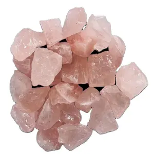珠宝制作和装饰用优质天然玫瑰石英散装粉色水晶原石
