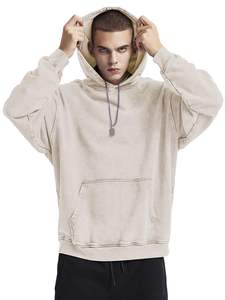 Sweats à capuche en coton 100% de qualité supérieure, lavés à l'acide, confortables, pour hommes, sweats à capuche lavés à l'acide, automne-hiver - Product Image 3