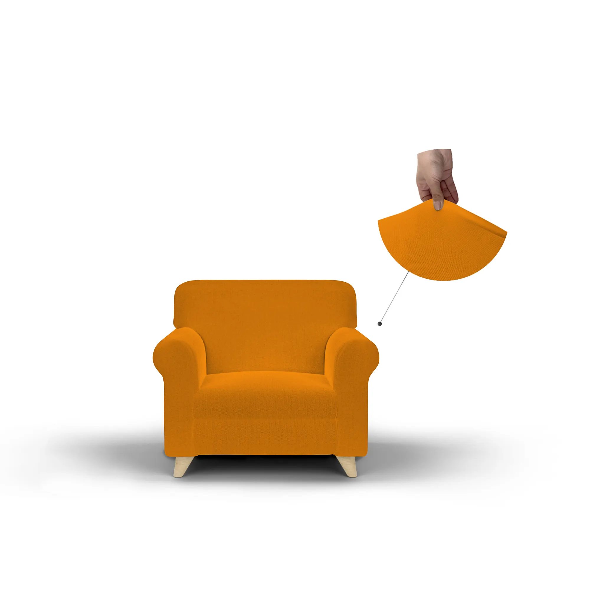 Funda de sofá bielástica PIU bello naranja 1 lugar