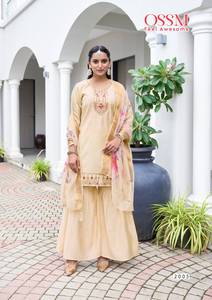 คอลเลกชันเสื้อผ้าอินเดียและปากีสถานสำหรับปาร์ตี้ชุดอินเดียพร้อมทำจากผ้าไหมเนื้อวิสคอสพรีเมียมแบบโรมัน - Product Image 6