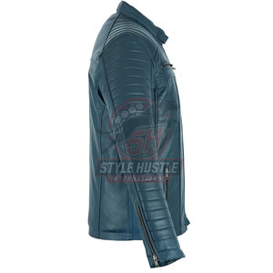 Servicios OEM Chaqueta de cuero para hombre con logotipo personalizado de alta calidad, nuevo diseño, chaqueta de cuero de invierno para hombre, hecha en Pakistán - Product Image 4