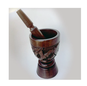 Mortero y Maja de madera de acacia Tamaños personalizados Gran oferta Mortero y Maja de madera maciza Hierba Spcie Más vendidos - Product Image 5