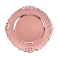 Assiettes de présentation rondes en cuivre classiques pour mariage, vaisselle de service, design personnalisé, durables pour les fêtes - Product Image 2