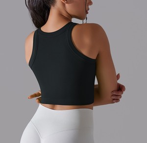 ODM OEM Clothing Custom Blank Ladies Plain Basic Knit Ribbed Crop Tank <b>Top</b> Women - Product Image 6