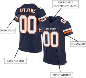 Custom Short Sleeve V-Neck American Football Jerseys Breathable Polyester Sublimation Printed <b>Shirts</b> in Plus Sizes for <b>Summer</b> - Product Image 6