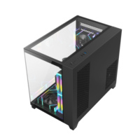 AntarcChill Popular Panoramic Clear PC Case High Airflow Mid-Tower Gaming Computer Case Aluminum Alloy MicroATX