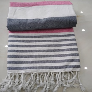 Soft Quick-Dry Lightweight Eco-friendly Recycled Cotton <b>Striped</b> Turkish Woven Beach <b>Towel</b> Absorbent Dry Clean Pool Travel - Product Image 3