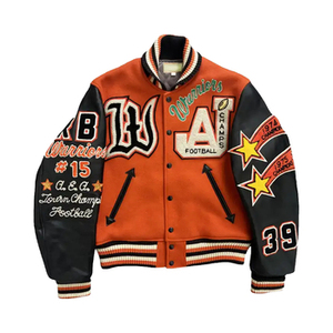 Letterman <b>Varsity</b> <b>Jacket</b> for men <b>Red</b> Polyester Wool Body White Real Leather Sleeves <b>Black</b> Front HBCU Waterproof men's <b>jackets</b> - Product Image 3