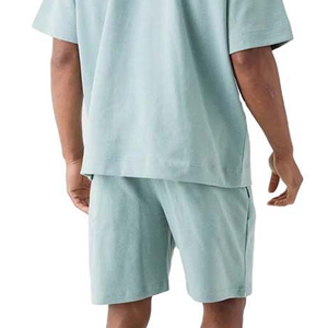 Ensemble d'été vintage pour homme sur mesure OEM, 270 grammes, poids lourd, 85% coton, 15% polyester, teinture éblouissante, respirant - Product Image 6