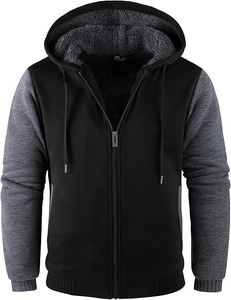 <b>Men</b> Zip up Hoodies <b>Sherpa</b> Lined <b>Jacket</b> Heavyweight Fleece Sweatshirt Winter Warm Hooded Coat - Product Image 3