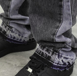 Nuevo diseño personalizado de verano, pantalones vaqueros acampanados Harem para hombre, pantalones vaqueros sueltos de Hip Hop, ligeros, antiestáticos, lavado a la piedra, Nailon/algodón - Product Image 3