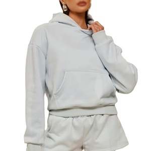 Sweat-shirt à capuche oversize décontracté à manches longues, uni, couleur unie, décontracté, printemps, automne, en polaire doux, pour femmes - Product Image 2