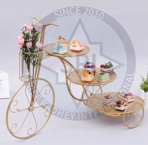 Ensemble de support de gâteau de mariage fantaisie support de piédestal en or pour décorations de fête fournitures en métal pour Table de mariage - Product Image 2