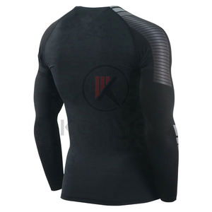 Long polyester Rash Guard personnalisé pour hommes avec impression par sublimation Spandex Gym Surf Plongée Compression Shirt pour MMA - Product Image 3