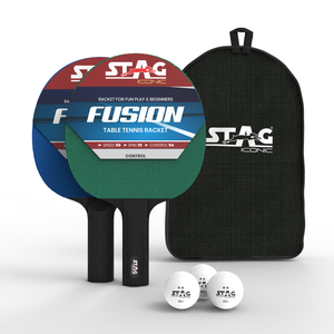 Ensemble de raquettes de tennis de table portables Stag Iconic Fusion avec sac de transport et balles, réglage à 9 angles pour débutants et jeu amusant - Product Image 1