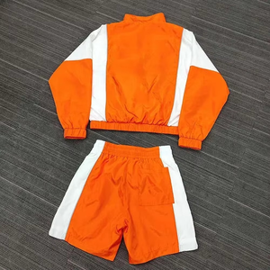 Custom Manufacturer High Quality Streetwear Jacquard Color Block 2 Piece Set Windbreaker Sweat Suit Men Nylon Tracksuit for Men - Product Image 5