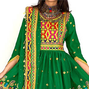 Superbes Styles Banjara Tribal Ethnique Vintage Longueur Sol Dentelle Écologique Logo Personnalisé Afghan/Pakistan Fête Robe Traditionnelle - Product Image 6