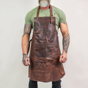 Construcción de cuero pesado para máxima seguridad Delantal de soldadura de cuero Textura suave Pero Material fuerte Delantal de soldadura de cuero - Product Image 4