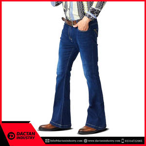 Professionnel fabriqué en usine meilleur fabricant tissu respirant hommes pantalons évasés Logo personnalisé en détresse 100% coton hommes pantalons évasés - Product Image 5